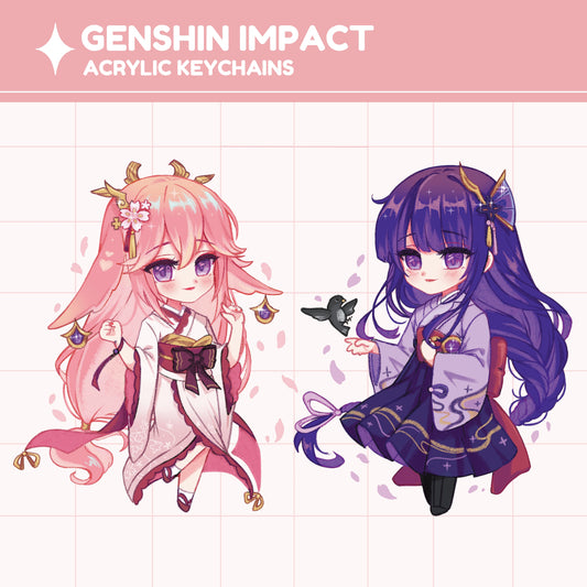 [IN-STOCK] Genshin Impact Eimiko CHARMS/STANDEES