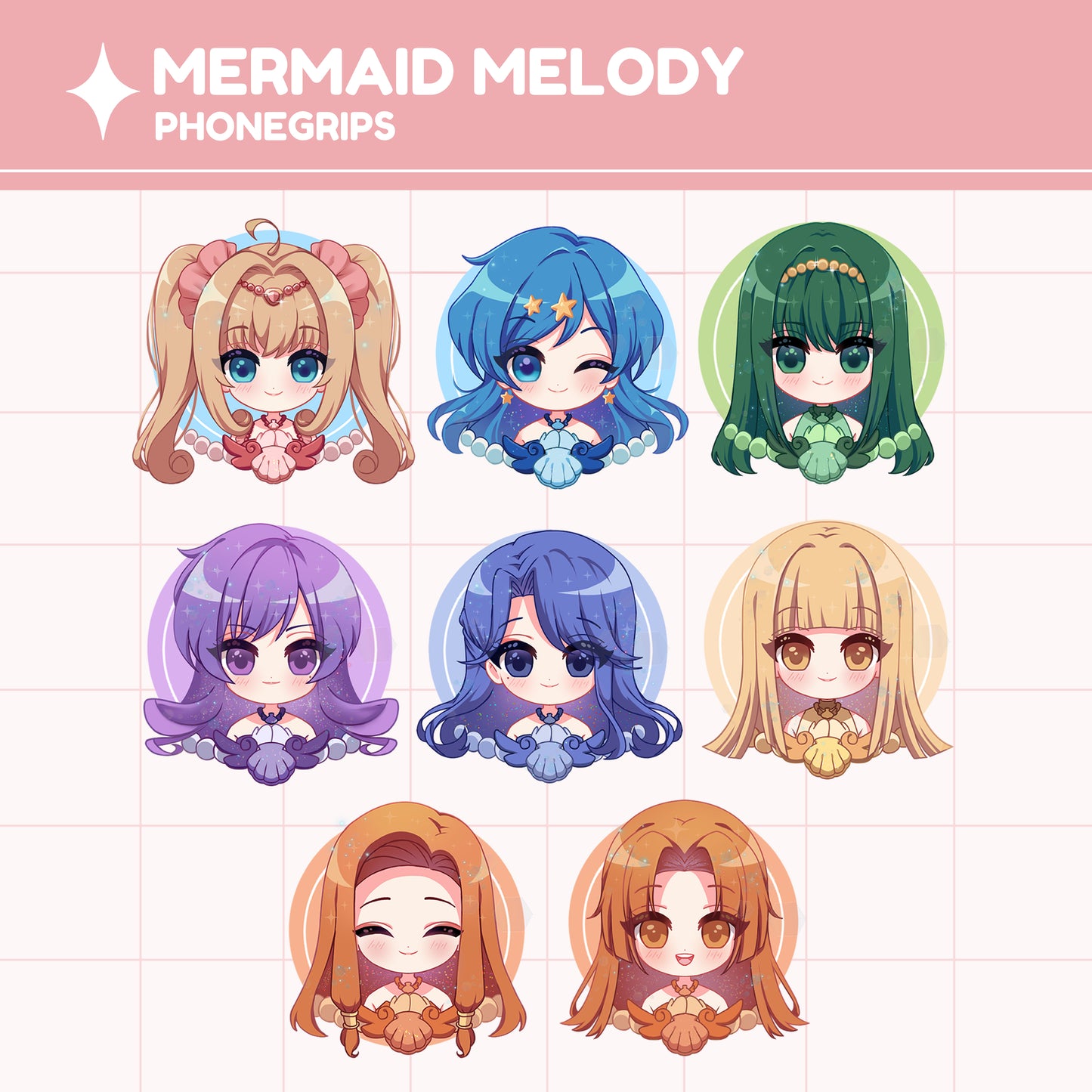 [PRE-ORDER] MERMAID MELODY PHONE GRIPS